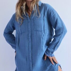 Lee Riders Textured Oversized Cotton shirt button down